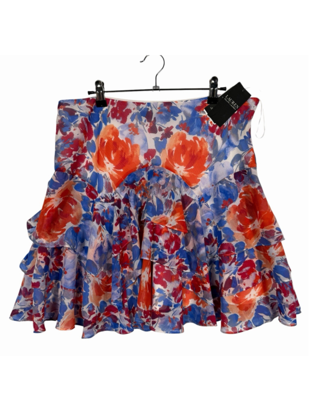 Ralph Lauren Women's Lined Tiered Ruffle Floral Skirt Women's Size 12